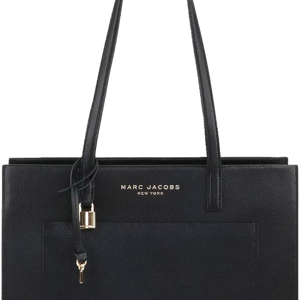 Marc Jacobs Black Leather Work Grind Tote Bag